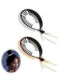 Shullin 2 pieces of ponytail Hair clips big hair clip slide clips clips rhinestone hair needle tormented hairpin hair accessories for women girls (colorful golden) - Buy Online on GoSupps.com