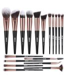 Professional 18-Piece Makeup Brush Set - Premium Synthetic Foundation Eyeshadow & Blush Brushes | Black & Gold | International Shipping - Buy Online on GoSupps.com