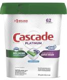 Cascade Platinum Dishwasher Pods Actionpacs + Oxi Dishwasher Detergent with Dishwasher Cleaner Action Fresh 62 Count - Buy Online on GoSupps.com