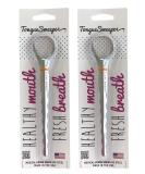 Medical Grade Stainless Steel Tongue Sweeper Model T Cleaner - 2 Pack, Wider Cleaning Head, Reduce Bad Breath & Improve Taste, Dishwasher Safe - Buy Online on GoSupps.com
