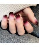 Bohend Short False Nails - Oval Chic Shiny Gradient Full Cover - 24pcs Nail Enhancements for Women & Girls - Buy Online on GoSupps.com