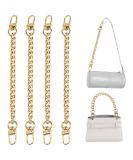 4PCS Purse Chain Strap  Flat Handbag Replacement Strap with Metal Buckles Purse Strap Extender Bag Accessories Decoration for Wallets & Handbags (7.87 Inches  Light Gold) Bright Gold - Buy Online on GoSupps.com