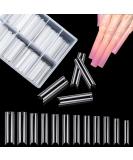 240 Pieces Transparent Nail Tips - Extra Long Half Cover Square Acrylic Tips for DIY Nail Art - 12 Sizes - Perfect for E-commerce International Shipping - Buy Online on GoSupps.com