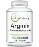 Activeisms arginine plus pine bark extract highly dose - 180 capsules - for strong + active men L -arginine base + pinus pinaster extract - 1 can (1x135g) 100.00% vegan + tested by experts* - Buy Online on GoSupps.com