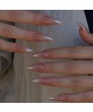 Mouyouglow Almond Nude Sheer French Tips Press-On Nails - Natural Fake Nails with Glue | International Shipping Available - Buy Online on GoSupps.com