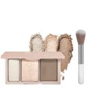 JUTQUT Highlighter Contour Palette 2-in-1 | Matte & Shimmer Face Makeup | Vegan Glow Finish with Brush - International Shipping - Buy Online on GoSupps.com