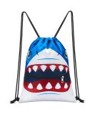 WAWSAM Shark Drawstring Backpack - Drawstring Bags for Boys Kids Swim Bag for Beach Swim Swimming Pool School Draw String Bags with Zippered Pocket Waterproof Sports Gym Bag Shark a - Buy Online on GoSupps.com