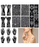Arabian 191Pcs Temporary Tattoo Kit with Glitter - 20 Sheets Henna Stencils for Face and Body Paint - Buy Online on GoSupps.com