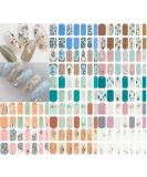 NAILDOKI 12 Sheets x 16 Pieces Full Wraps Nail Stickers - Gel Nail Art Decals for Women and Girls - Buy Online on GoSupps.com