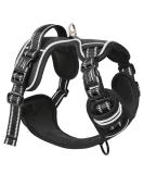 Adjustable No-Pull Heele Dog Harness for Large Breeds | Reflective Breathable Padded Handle | Black Size L (43-86cm) - Buy Online on GoSupps.com