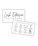 Lash Aftercare Extension Care Cards - 50 Pack | Eyelash False 2x3.5 Symbols | 2-3 Week Refill Instructions | Minimalist Gold Foil | Pink, White, and Black | Extension Care Guide - Buy Online on GoSupps.com