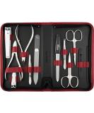 Marqus Solingen 12-Piece Manicure Pedicure Set in Real Leather Etui | Complete Hand & Foot Care - Perfect for Parties - Red - Buy Online on GoSupps.com