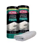 Weiman Granite Disinfectant Wipes - 2 Pack - 30 Wipes with Polishing Cloth - Clean, Disinfect, and Shine Sealed Granite & Stone Countertops - Buy Online on GoSupps.com