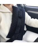 Mastectomy Seat Belt Pillows - Post Surgery Chest Cushions for Pacemaker Bypass & Hysterectomy - Hook N Loop Tape - Minky Dot Black - Buy Online on GoSupps.com