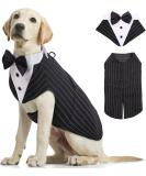 Kuoser Dog Smoking Suit & Bandana Set | Formal Pet Clothes for Dogs - Perfect for Weddings Halloween & Birthday Parties (S-XXL 51 cm Striped) - Buy Online on GoSupps.com