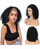 Shop 2-in-1 Short Black Headband Wigs for Women | Afro Kinky Curly Synthetic Wig (16inch) - Buy Online on GoSupps.com