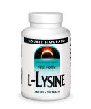 Source Naturals L-Lysine 1000mg - 200 Tablets | Immune Support & Healthy Skin - Buy Online on GoSupps.com