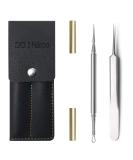SGNEKOO Professional Facial Milia Removal Tool and Whitehead Extractor Kit - Titanium Alloy Double Ended Needle, Steel Tweezers for Blackhead, Blemish, Zit, Pimple, Acne Removal (TR504IN-G) - Buy Online on GoSupps.com