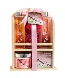 Home Spa Gift Basket - Deluxe Cherry Blossom Fragrance - Luxury Bath & Body Set For Women - Contains Shower Gel  Bubble Bath  Bath Salts  Body Lotion  Bath Puff  Pink Bath Rose Soaps in Wooden Curio - Buy Online on GoSupps.com