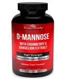 D-Mannose Capsules with Cranberry & Dandelion Extract - 600mg Powder Per Capsule - 120 Veggie Capsules for Urinary Tract Health - Buy Online on GoSupps.com