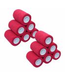 12-Pack MINGYUE Self Adhesive Bandage Wrap - Red Athletic Tape for Wrist, Ankle & Sports Injuries - Buy Online on GoSupps.com