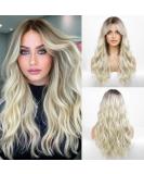 HAIRCUBE Long Blonde Synthetic Wig for Women with Dark Roots and Fringe - Buy Online on GoSupps.com