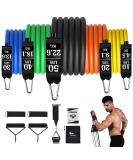 Himaly Resistance Bands Set 5 Heavy-Duty Tapes (100lbs/150lbs) with Handles & Ankle Straps for Strength Training Yoga and Pilates - Optimal for Resistance Training - Buy Online on GoSupps.com