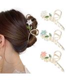 Haimeikang 3 Pcs Flower Metal Hair Clips for Women - Non Slip Tulip Hair Claw Clips Set - Fashion Hair Accessories for Thick Thin Curly Hair - Buy Online on GoSupps.com