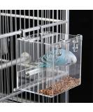 Gurecod Automatic Bird Feeder - No Mess Seed Food Container for Canaries Parakeets & Finches (21x21x21cm) - International Shipping Available - Buy Online on GoSupps.com