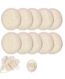 10 Pcs Natural Exfoliating Facial Loofah Scrubbers - Reusable Face Exfoliator Pad for Men and Women - Buy Online on GoSupps.com