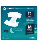 Sunkiss Trustplus Overnight Incontinence Diapers for Adults - Absorbent Disposable Underwear for Men & Women Unisex Size M (12 Pieces) - Buy Online on GoSupps.com