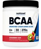 Nutricost BCAA Powder - Strawberry Kiwi 30 Servings | Optimal 2:1:1 Ratio | International Shipping Available - Buy Online on GoSupps.com