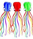Hengda Kite Pack: 3 Colors Easy Flyer Octopus Kite for Kids - Large 31 Wide with Long Tail - Beach or Park Fun - Red, Green, Blue - Buy Online on GoSupps.com