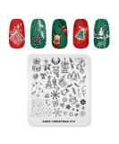 Christmas Nail Art Stamping Plate - Festive Elk, Snowman, Bell, Balloon & Tree Design Tool (CH019) - Buy Online on GoSupps.com