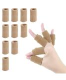 Zittop Finger Sleeves - 10 Pcs Thumb Splint Brace for Arthritis Pain Relief & Sports (Beige) - Breathable Elastic Finger Tape - Buy Online on GoSupps.com