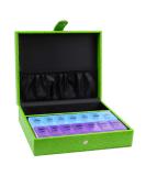 Leather 7 Day AM/PM Pill Organizer - Green | International Shipping Available - Buy Online on GoSupps.com