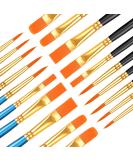 20 Pcs Paint Brush Set for Acrylic Painting  Watercolor Brushes  Acrylic Paint Brushes for Acrylic Oil Watercolor  Miniature Detailing  and Rock Painting - Buy Online on GoSupps.com