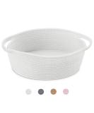 ABenkle Small Woven Basket, 12"x 8" x 5" Cute Small Basket, Rope Room Shelf Storage Basket, Cat Dog Toys Basket Chest Box, Empty Decorative Gift Basket with Handles - White White 1 Pack - Buy Online on GoSupps.com