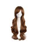 MapofBeauty 28 inch/70cm Side Parting Bangs Charming Women Long Curly Full Hair Wavy Wig (Light Brown) - Buy Online on GoSupps.com
