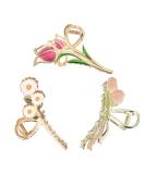 Yonchic 3-Piece Flower Metal Hair Clips - Multicolor Tulip & Daisy Hair Claw Set for Thin/Medium Thick Hair - Strong Hold Barrettes for Women - Non-Slip Hair Clamps & Cute Accessories - Buy Online on GoSupps.com