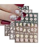 Flower Nail Art Stickers Acrylic 5D Hollow Exquisite Pattern Nail Decals Nails Art Supplies Gradient Pink White Floral Lace Manicure Nail Art Decoration Self-Adhesive Nails for Women Girls(4 Sheets) A2 Flower - Buy Online on GoSupps.com