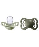 BIBS Supreme Baby Pacifier 2-Pack | Made in Denmark | BPA Free | Silicone Size 1 (0-6 Months) | Sage/Hunter Green - Buy Online on GoSupps.com