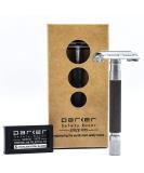 Parker 74R Graphite Gray - Long Handle Heavyweight Butterfly Open Double Edge Safety Razor for Men | Includes 5 Premium Platinum Blades - Best Quality Shaving Gift - Buy Online on GoSupps.com