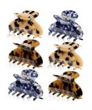 6-Piece Medium Hair Claw Clips Set - Tortoise & Leopard Print Barrettes for Women & Girls - Buy Online on GoSupps.com