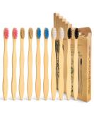 Bamboo Toothbrush 10 Pack | Eco-Friendly Biodegradable Soft Bristles in 5 Colors | Natural Family Use - Buy Online on GoSupps.com