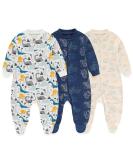Baby Boys Footed Pajamas 6-9 Months - Cute Dinosaur, Hedgehog, Astronaut Prints - Buy Online on GoSupps.com