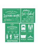 GAGA 4PCS Washroom Adhesive Silk Screen Stencils for DIY Home and Furniture Decoration - Buy Online on GoSupps.com