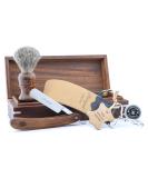 Haryali London 5-Part Sustainable Razor Set | Eco-Friendly Shaving Brush Leather Polish and Wooden Box | Perfect for International Shipping - Buy Online on GoSupps.com