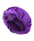 Abeillo Silk Sleep Bonnet for Women - Adjustable Satin Night Cap for Sleeping - Purple - Buy Online on GoSupps.com