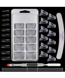 Metagio 100 Piece Dual Nail Forms Set - Gel & Acrylic Nail Extension Kit with Clips Dual-Ended Brush & Nail File - Perfect for International Shipping - Buy Online on GoSupps.com